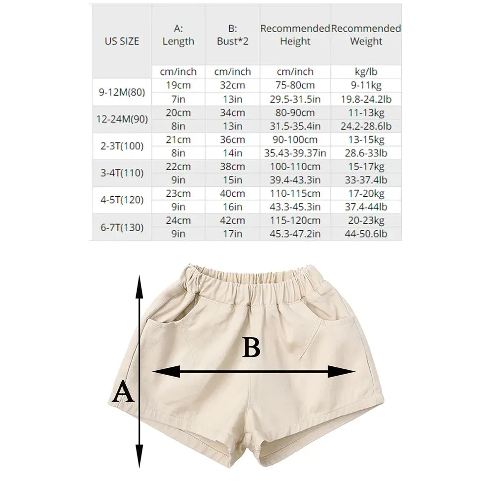 Kids Boys Summer Shorts Solid Elastic Waist