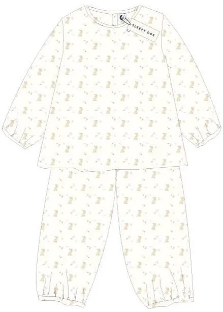 Kids Bunny Floral Pajamas Set