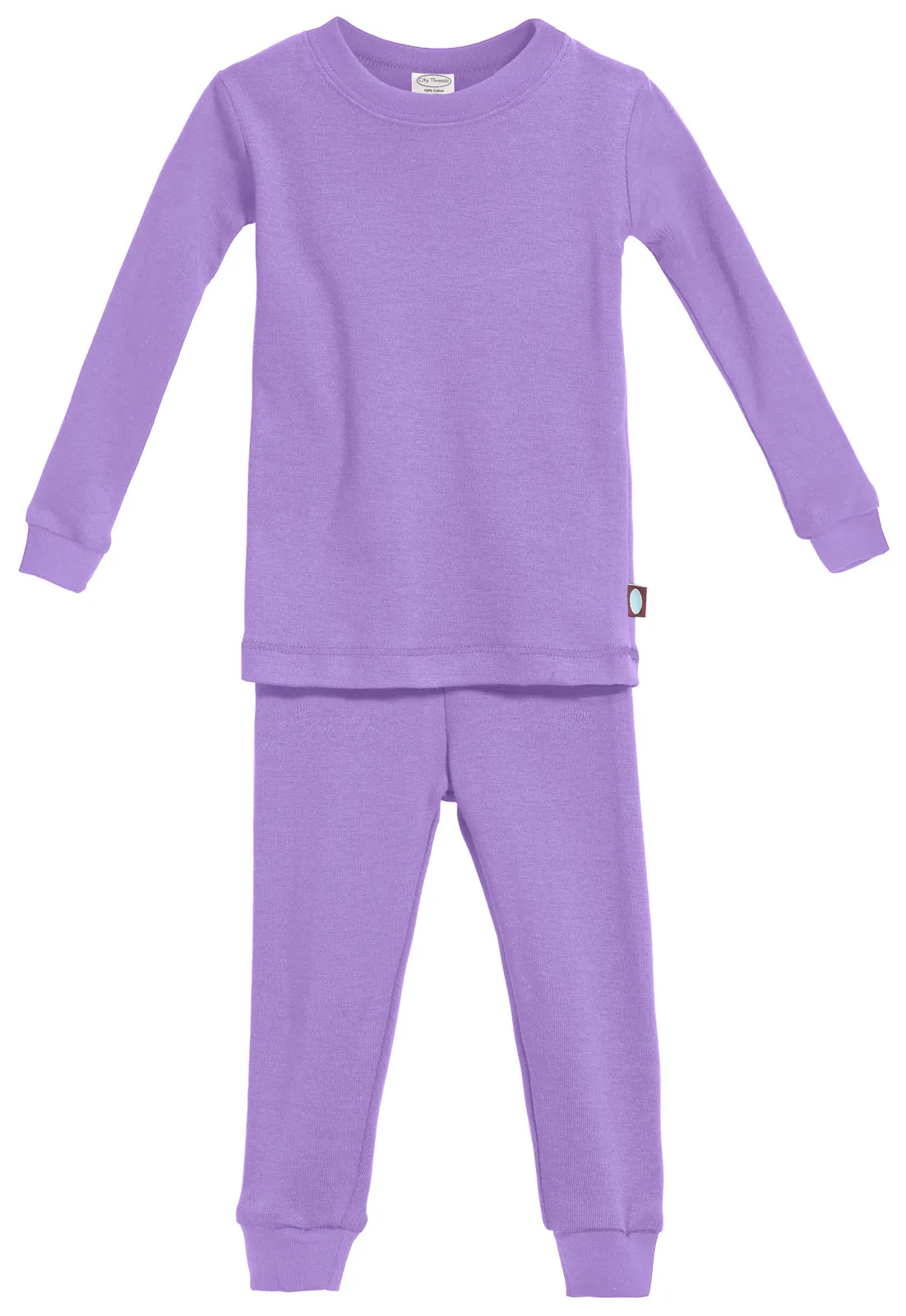 Kid's Organic Cotton Snug Fit Pajama Sets-Seconds| Damage - Deep Purple