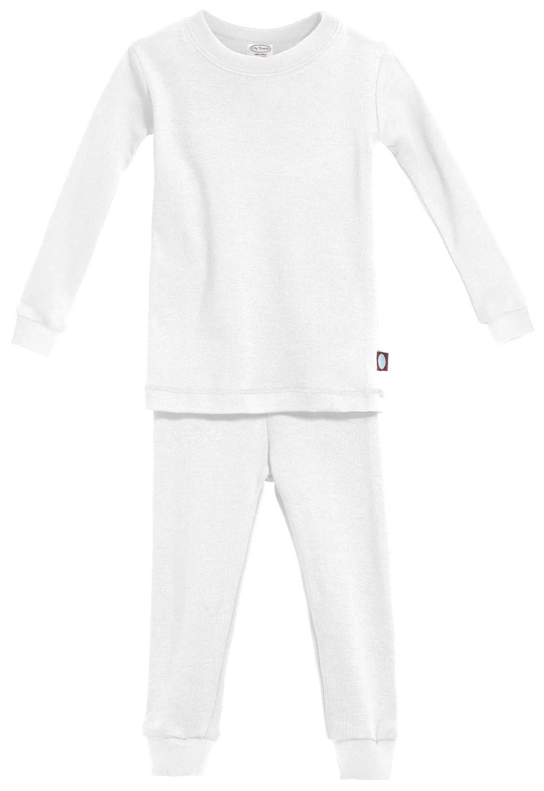Kid's Organic Cotton Snug Fit Pajama Sets-Seconds| Damage - White