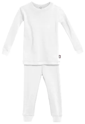 Kid's Organic Cotton Snug Fit Pajama Sets-Seconds| Damage - White