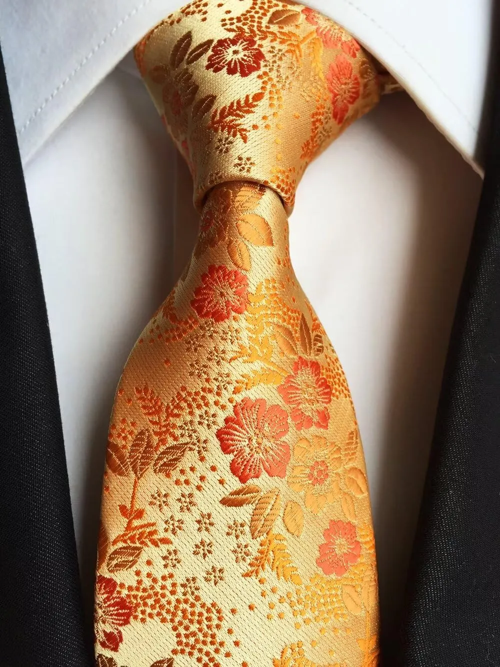 Kihatwin Men's Floral Ties Cravat Jacquard Luxury Business Wedding Neckties for Groomsmen