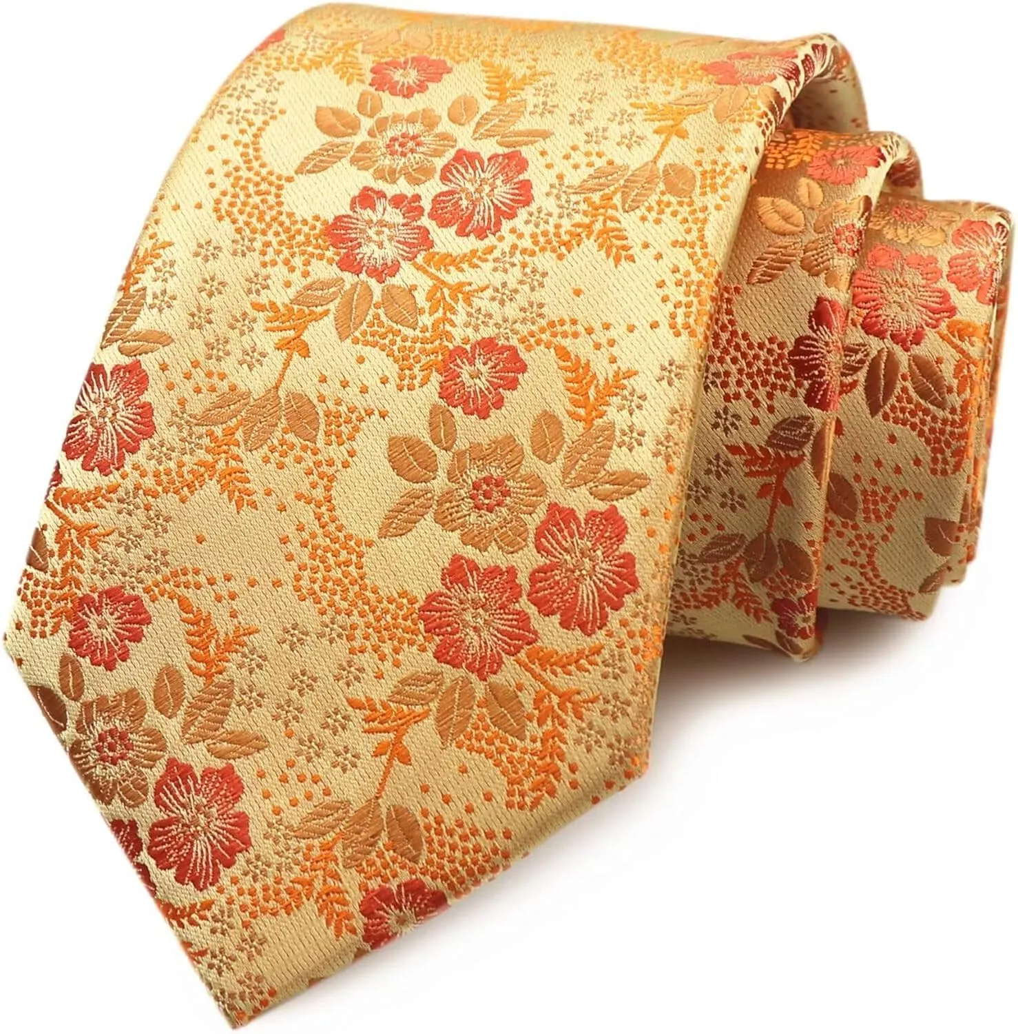 Kihatwin Men's Floral Ties Cravat Jacquard Luxury Business Wedding Neckties for Groomsmen