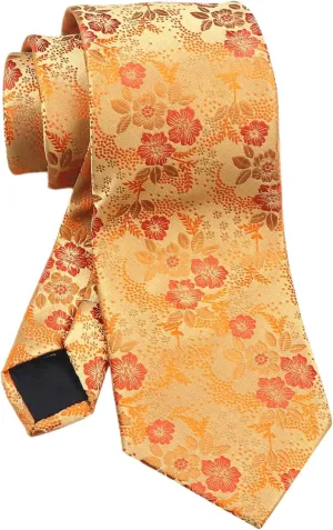 Kihatwin Men's Floral Ties Cravat Jacquard Luxury Business Wedding Neckties for Groomsmen