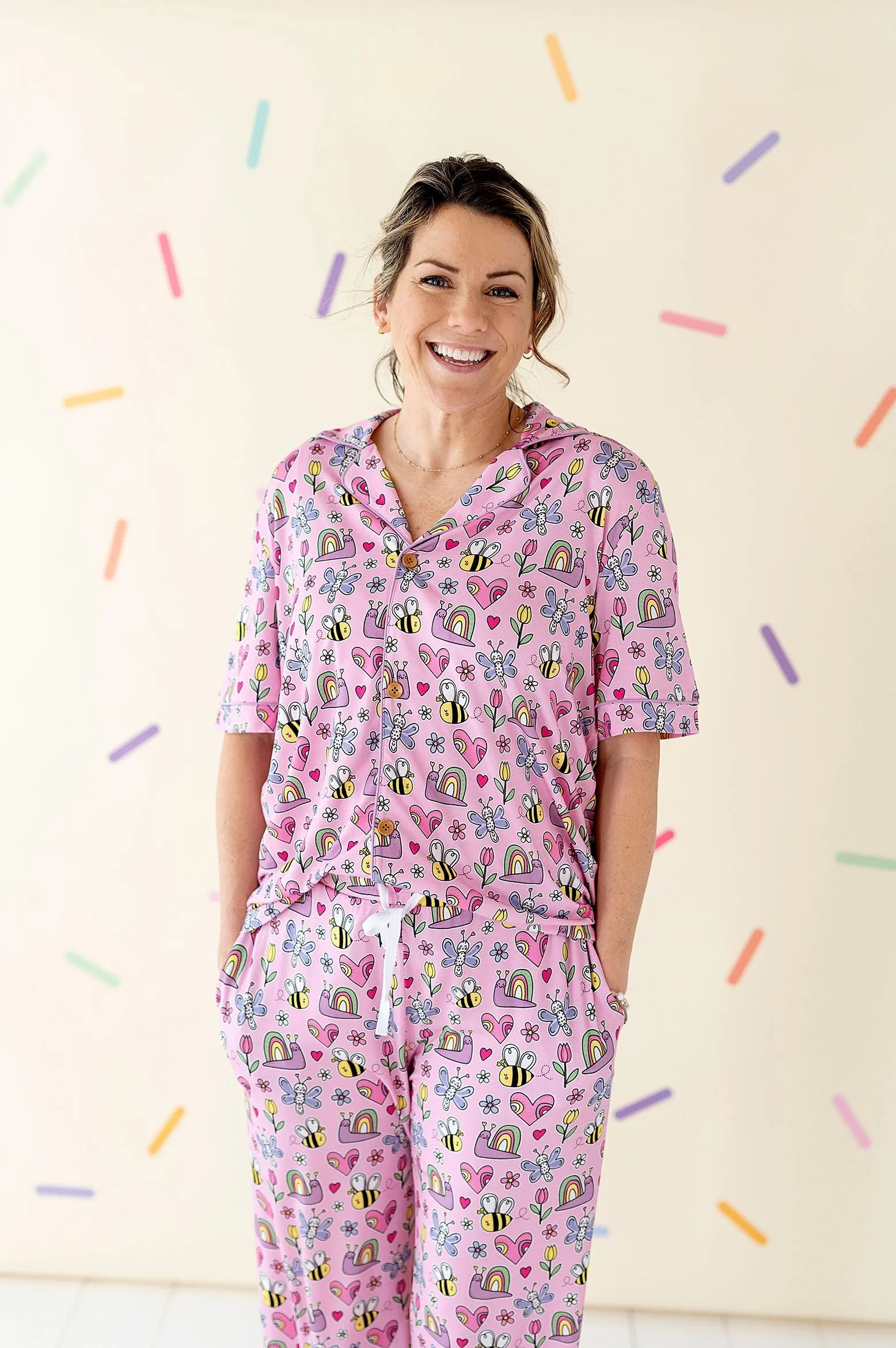 Kiki   Lulu Women's Short Sleeve Loungewear - Mama and Me, It’s Meant to Bee