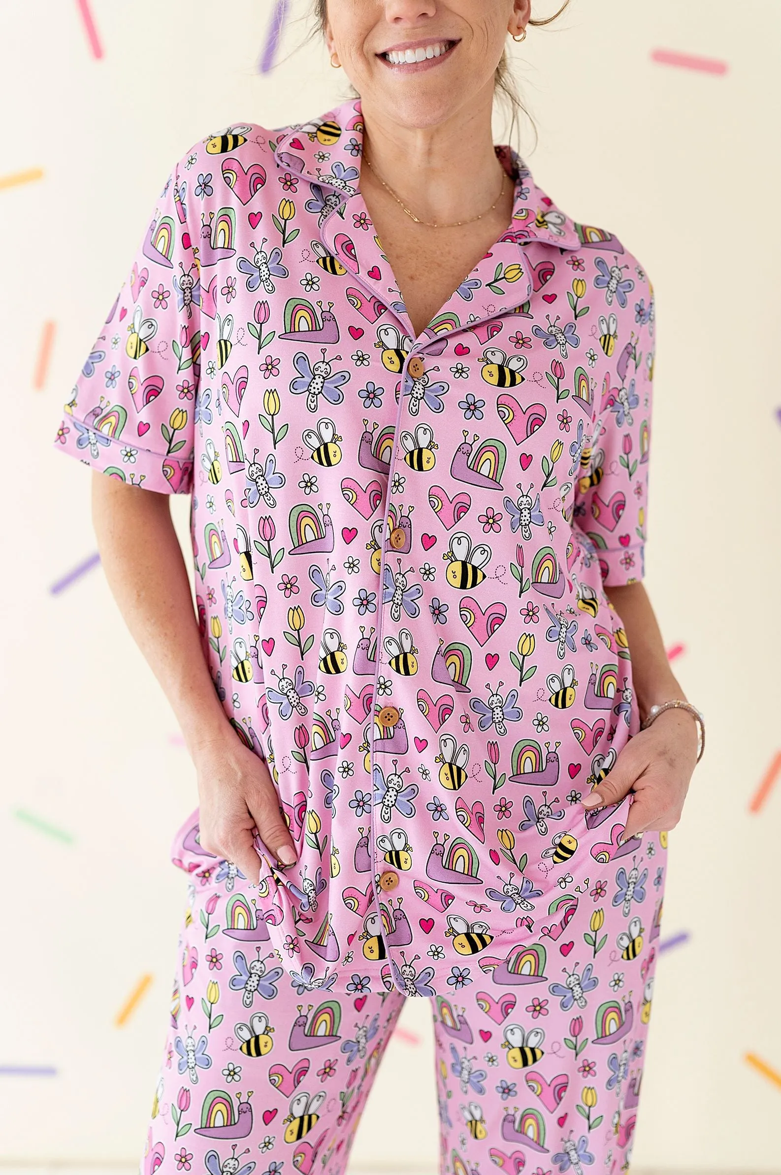 Kiki   Lulu Women's Short Sleeve Loungewear - Mama and Me, It’s Meant to Bee
