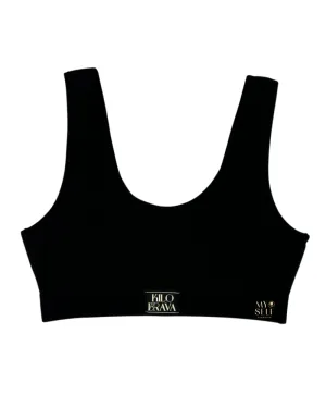 Kilo Brava Black Cotton Scoop Bralette