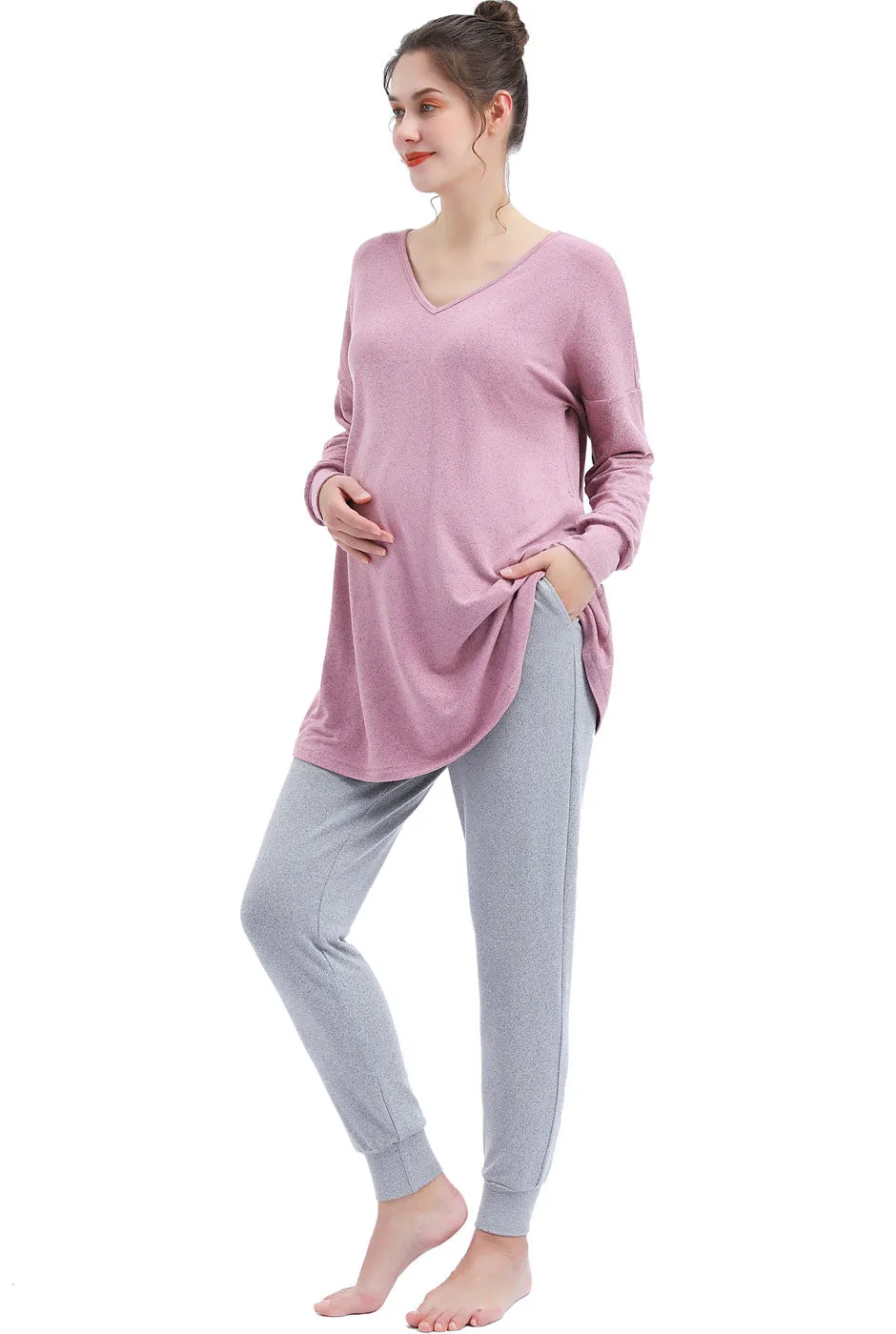 Kimi   Kai Maternity "Emilia" Nursing Lounge Sweatshirt & Joggers