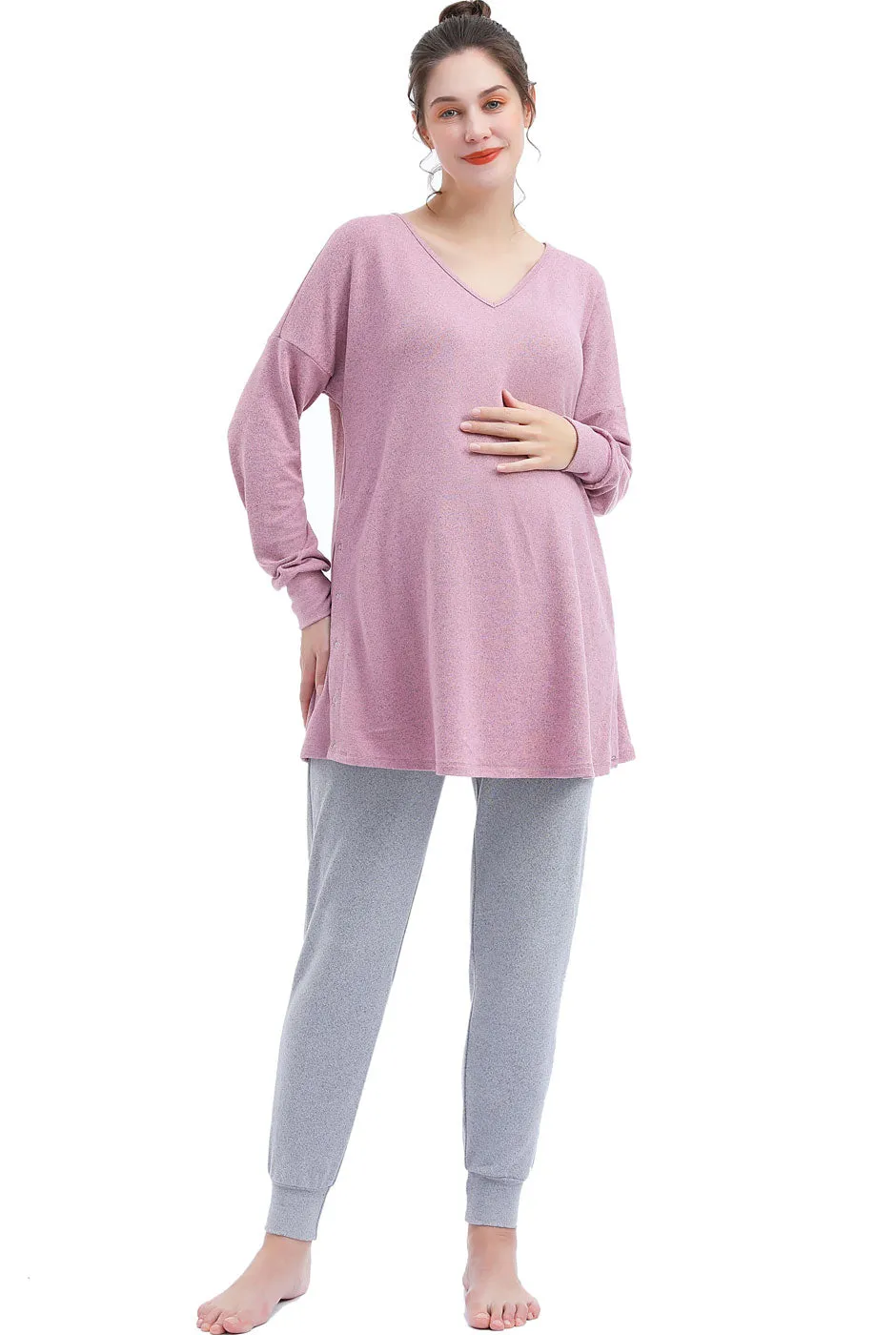 Kimi   Kai Maternity "Emilia" Nursing Lounge Sweatshirt & Joggers