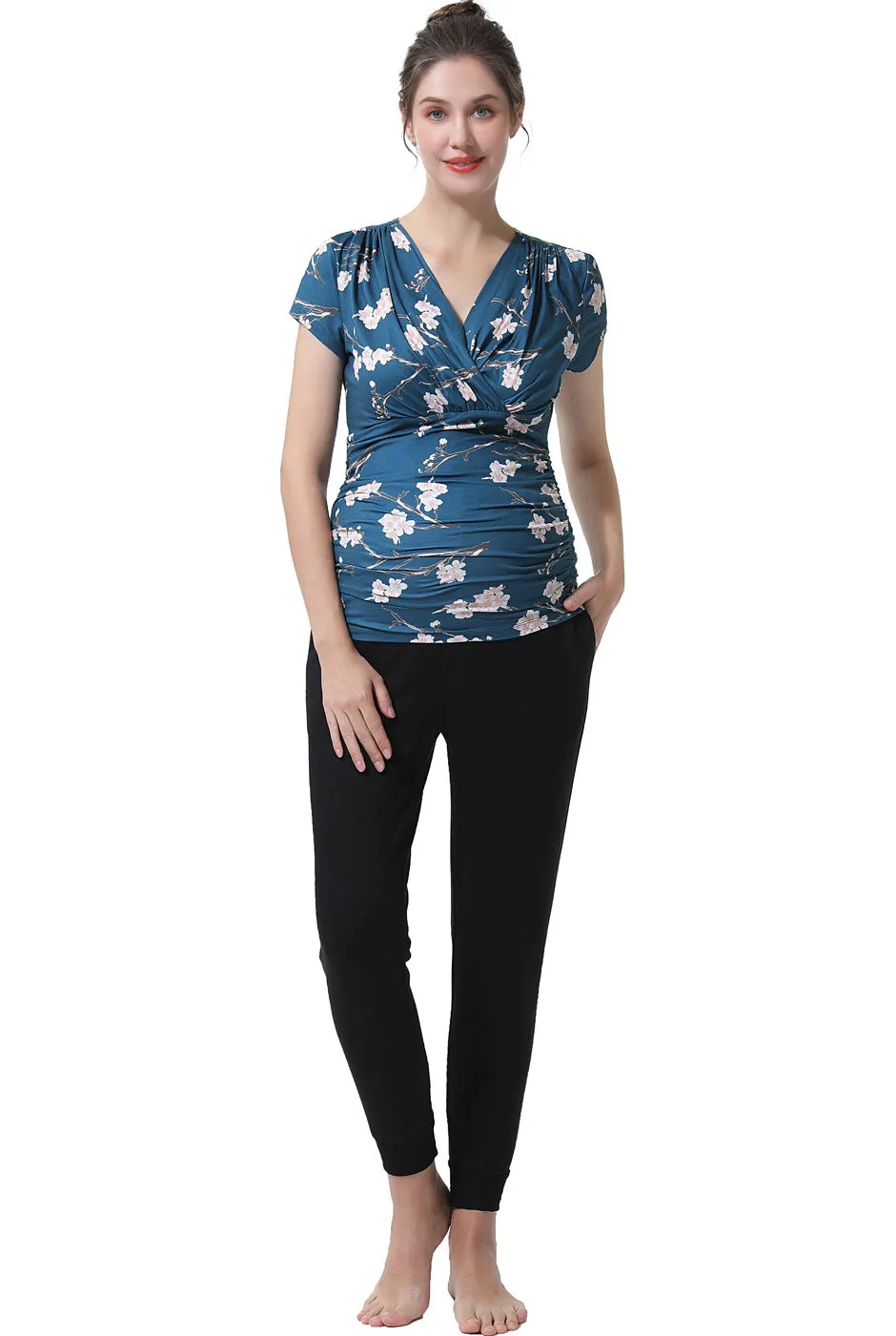 Kimi   Kai Maternity "Josie" Nursing Lounge Top, Joggers & Cardigan