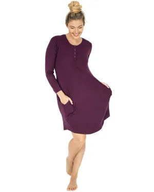 Kindred Bravely Betsy Bamboo Henley Nursing Long Sleeve Nightgown