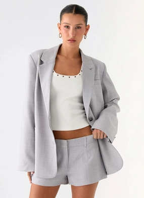 Kingston Oversized Blazer - Grey Modular Attachment Points