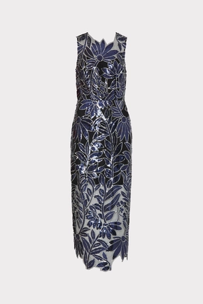Kinsley Floral Sequins Dress Bright Bloom