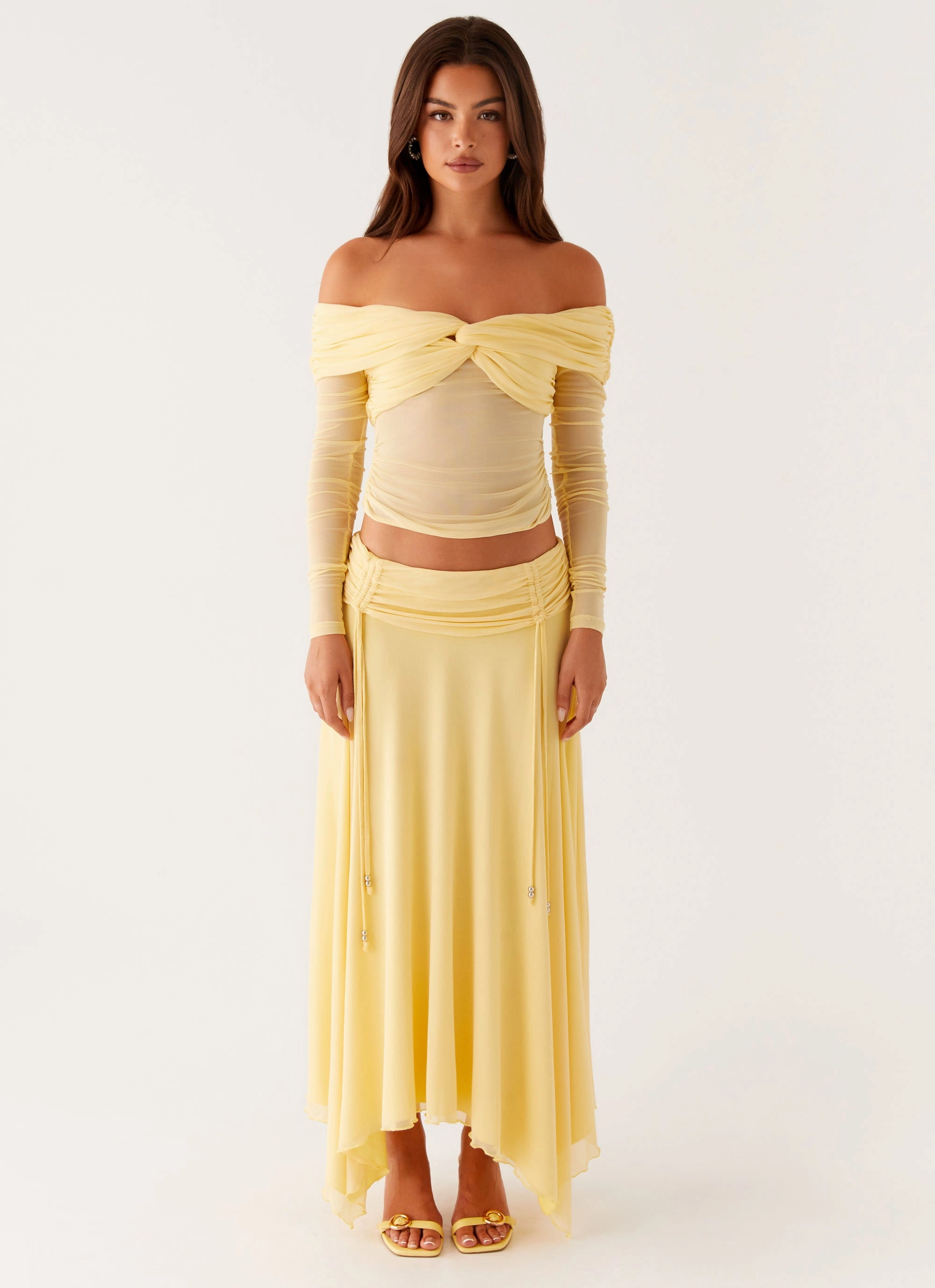 Kirrabilli Midi Skirt - Yellow Resort Vacation Minimal Design