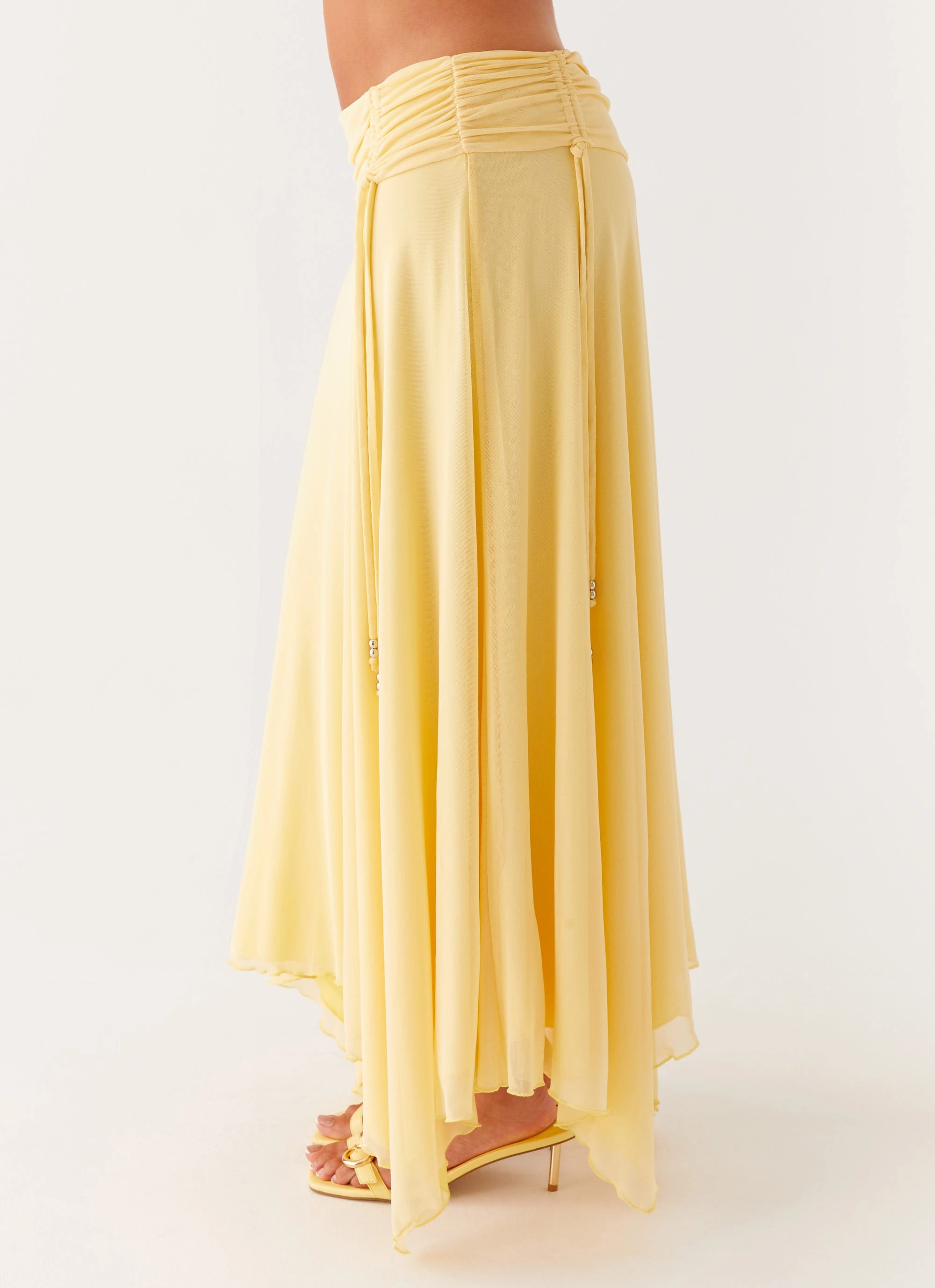 Breathable fabric Wearable Art Kirrabilli Midi Skirt - Yellow