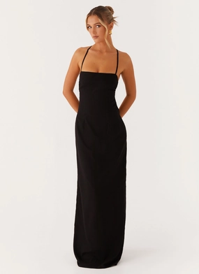 Gender Inclusive Cora Backless Maxi Dress - Black