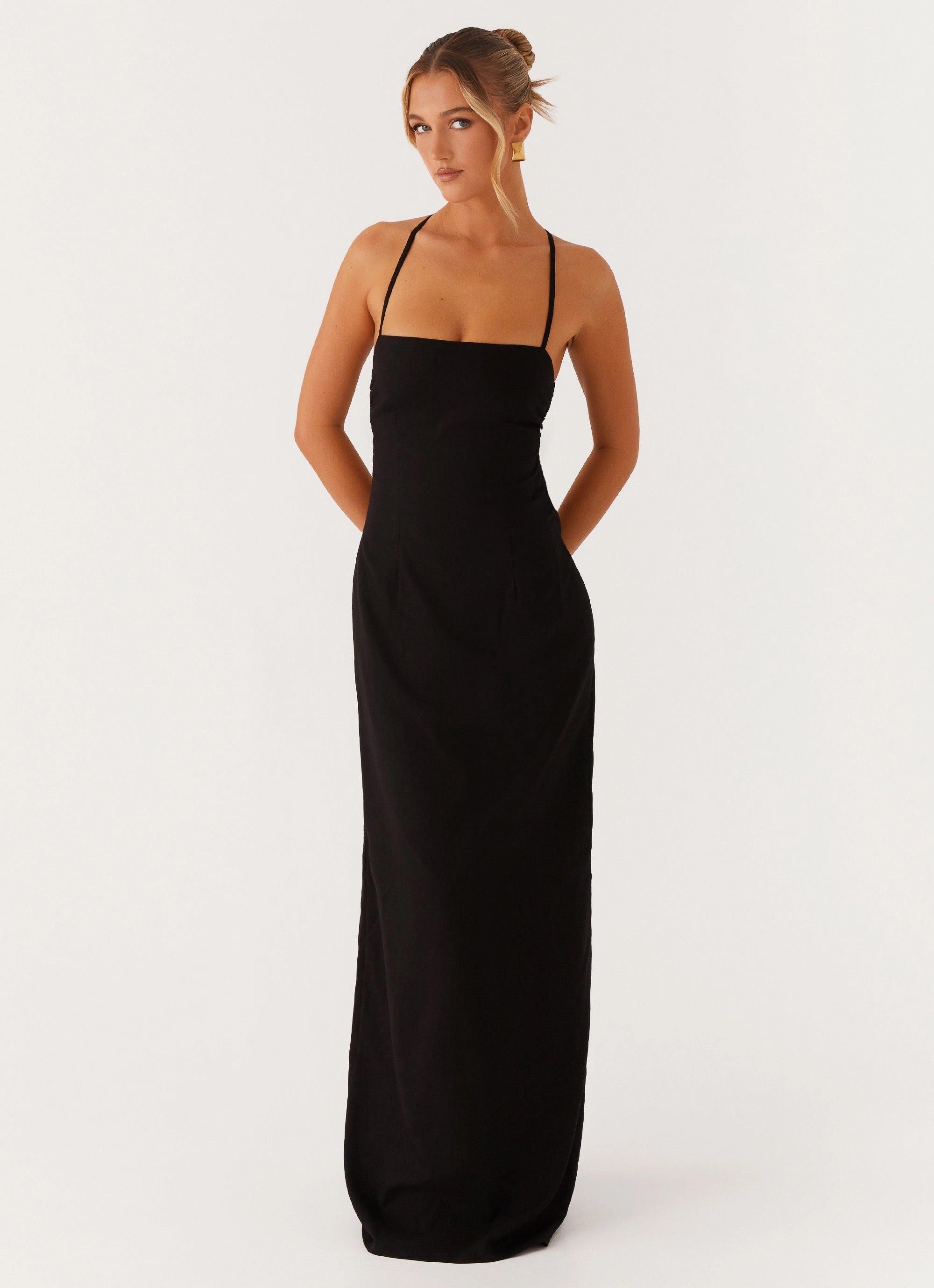 Gender Inclusive Cora Backless Maxi Dress - Black