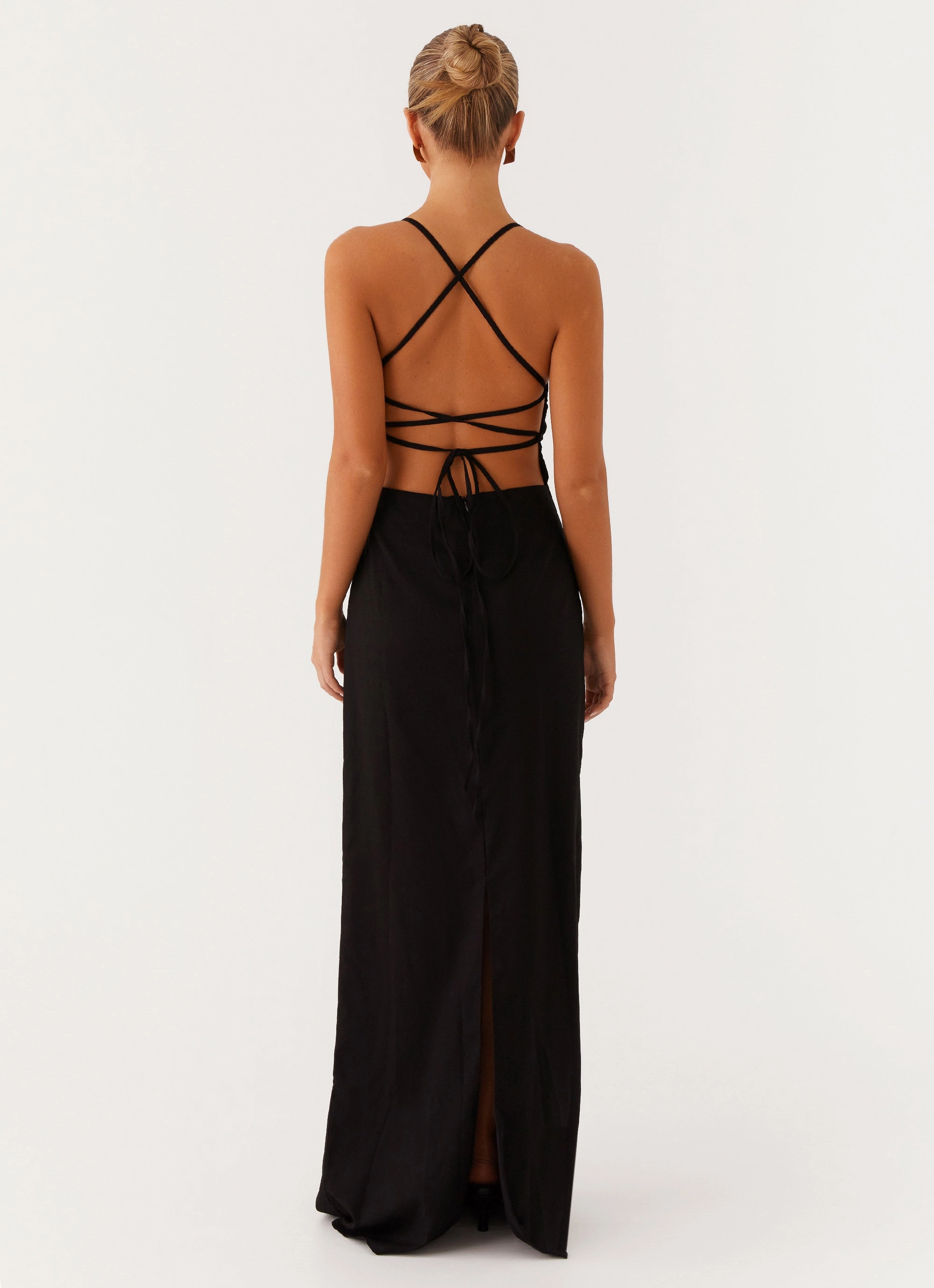 Cora Backless Maxi Dress - Black Profile Enhancer Feminine Mood