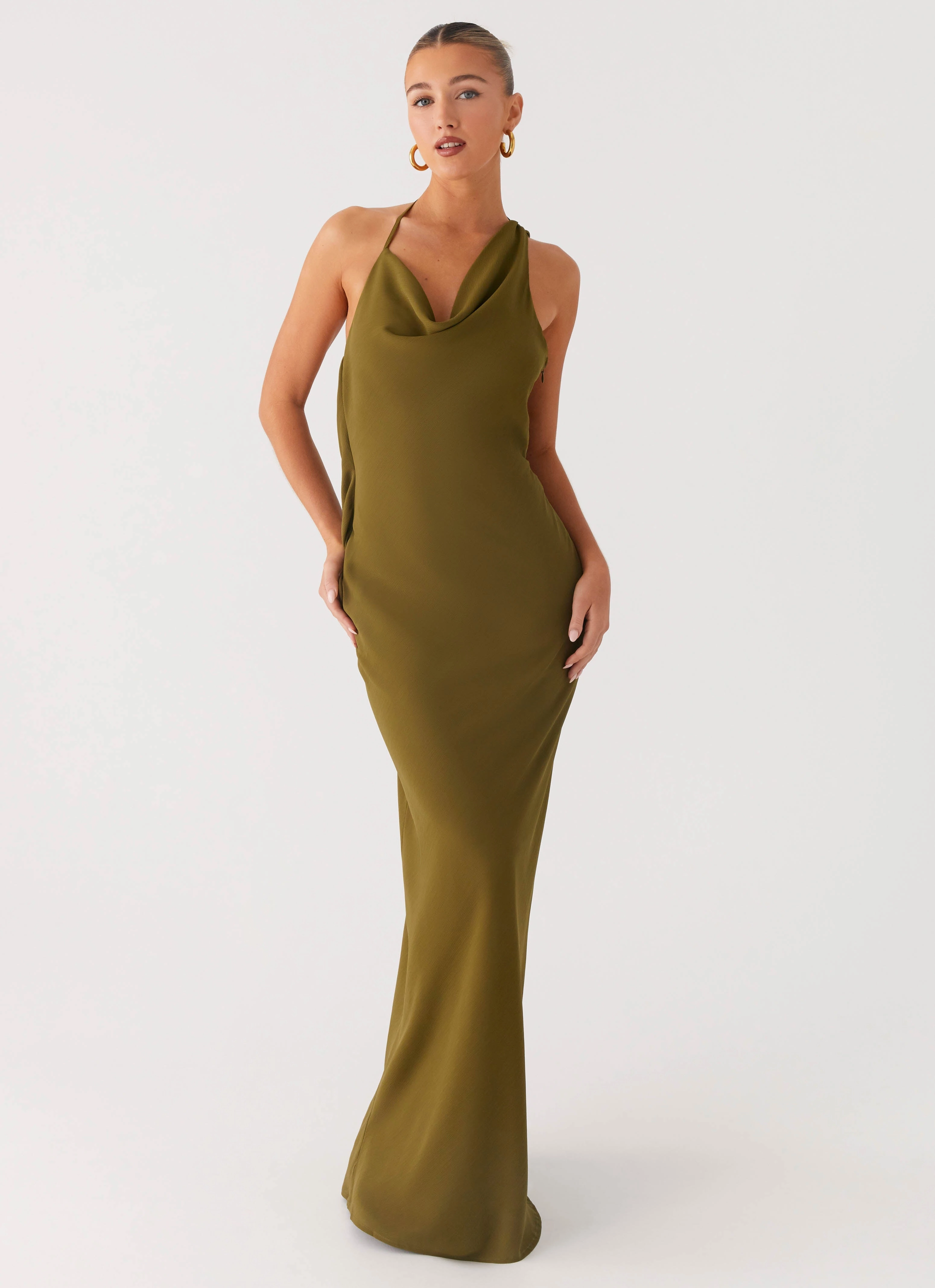 Casual event dress Subtle pattern Opal Glow Maxi Dress - Khaki