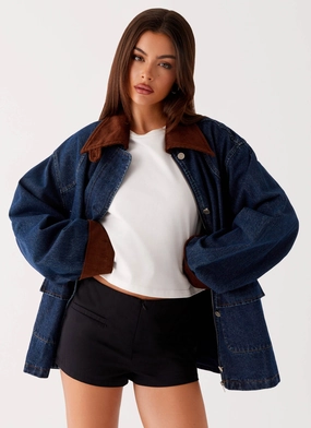 Sleek Outerwear Koda Denim Jacket - Indigo