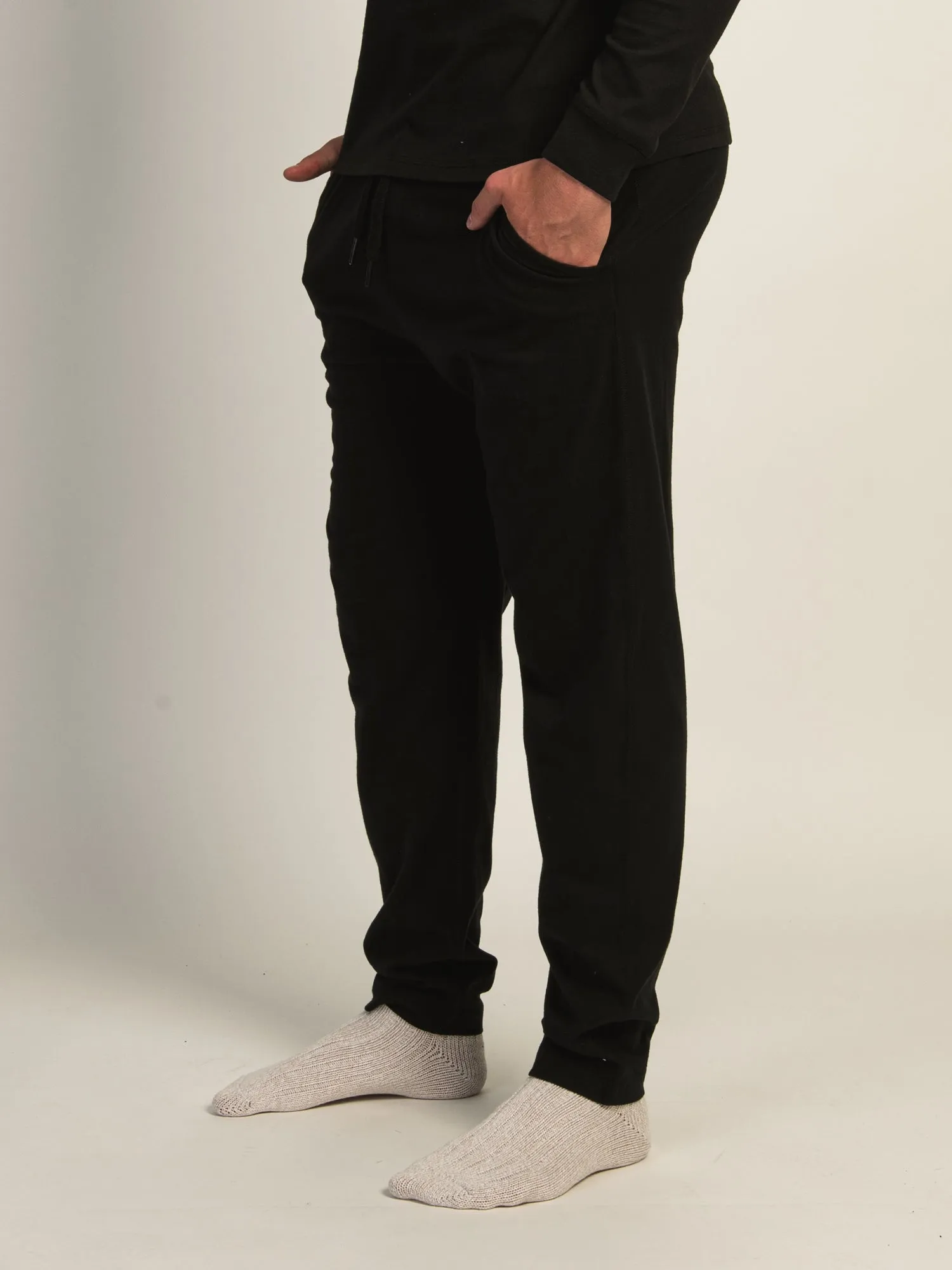KOLBY SUEDED LOUNGE PANT - BLACK