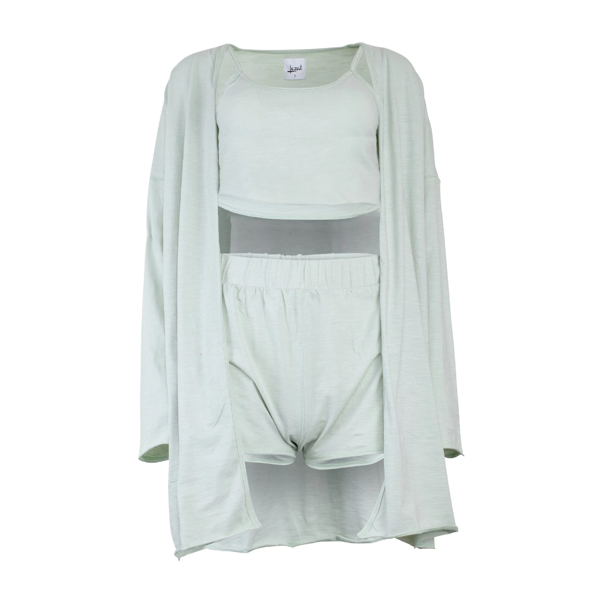 Kora Cotton 3-Piece Lounge Set - Sage