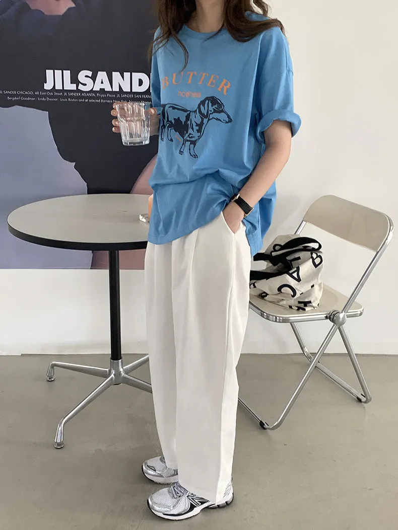 [Korean Style] 2 Color Cinched Waist Pleated Trousers