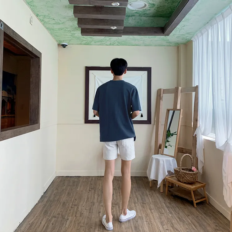 [Korean Style] 2 Colors Casual V-neck T-shirts