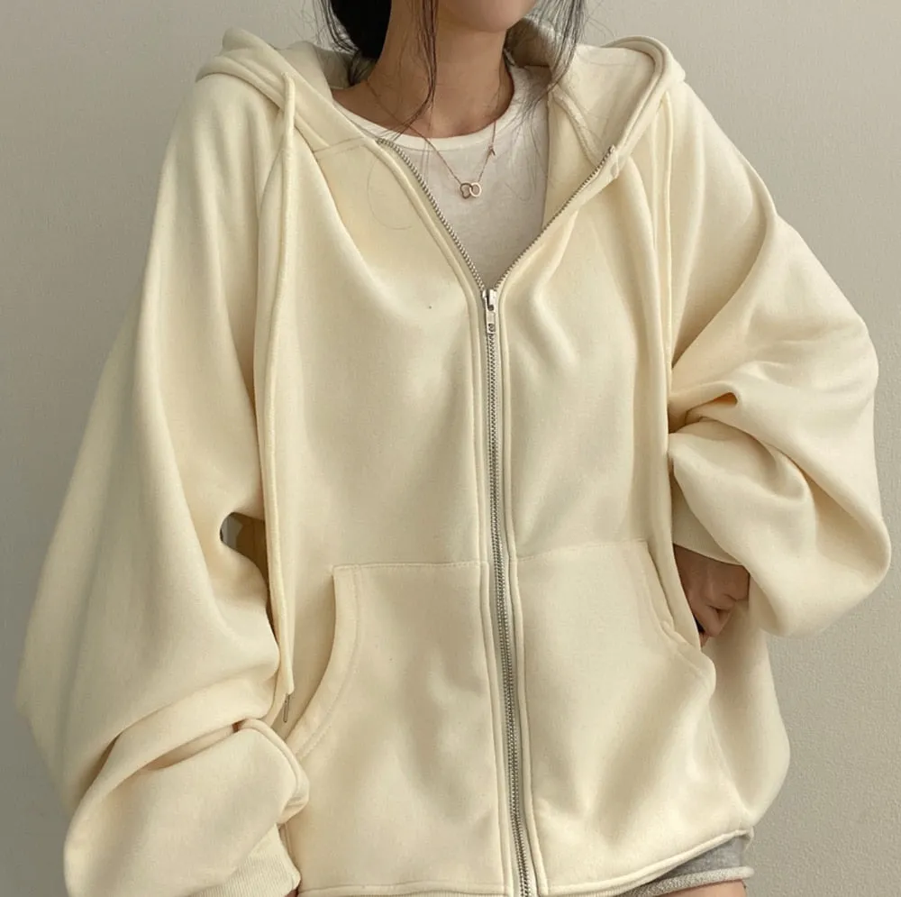 Korean Style 3 Color Loose Fit Pocket Hoodie