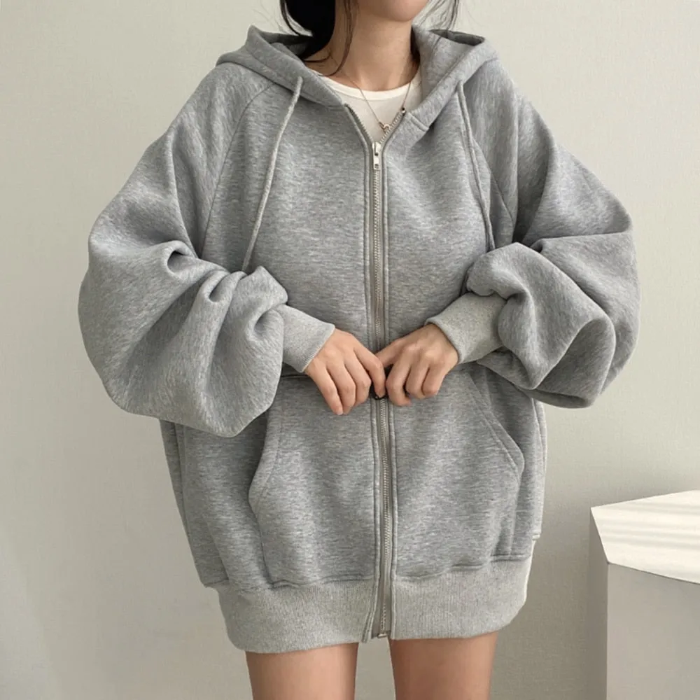 Korean Style 3 Color Loose Fit Pocket Hoodie