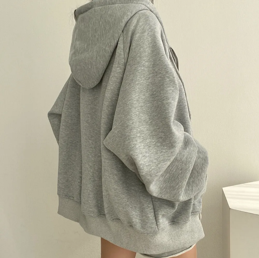 Korean Style 3 Color Loose Fit Pocket Hoodie