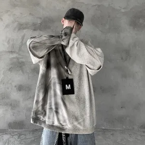 [Korean Style] Blaze Two Pieces Washed Sweatshirts