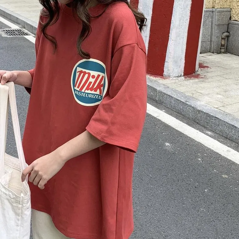 [Korean Style] Bottia Oversized Print T-Shirt
