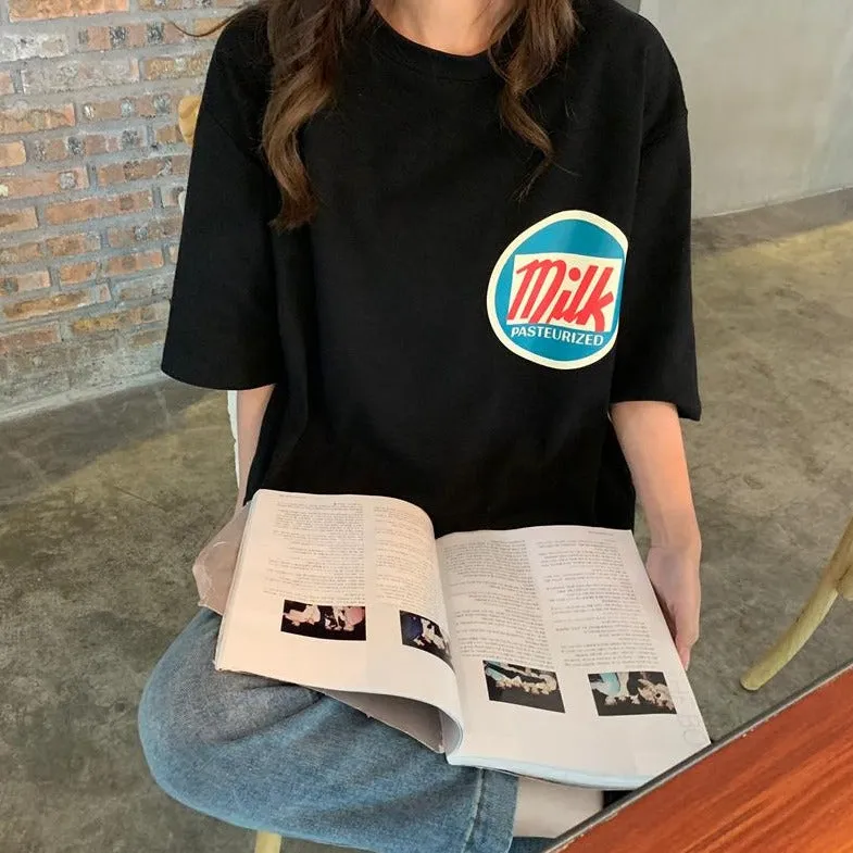 [Korean Style] Bottia Oversized Print T-Shirt