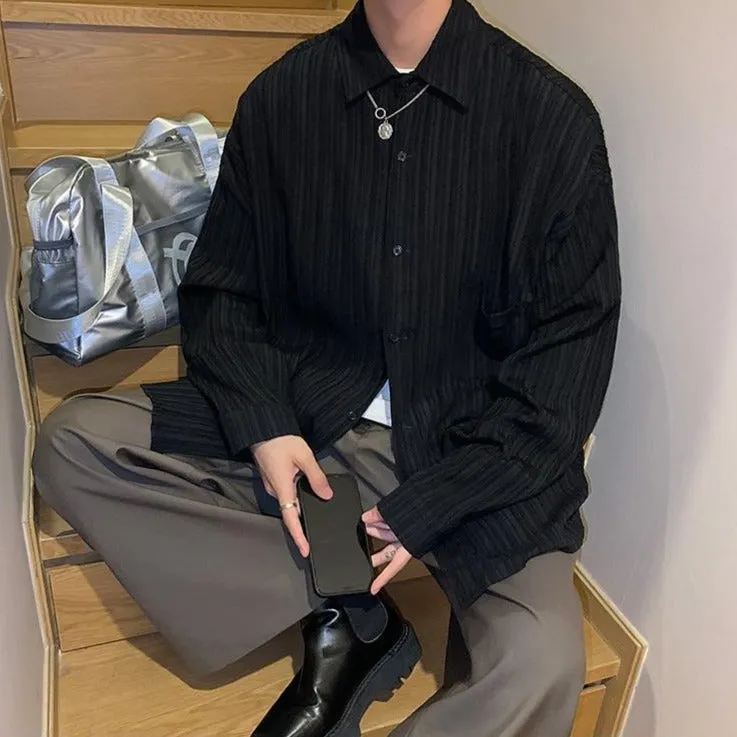 [Korean Style] Camisa White/Black Casual Shirts
