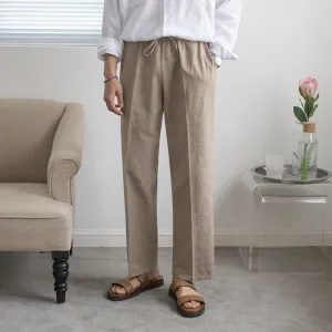 [Korean Style] Drawstring Oversized Linen Pants