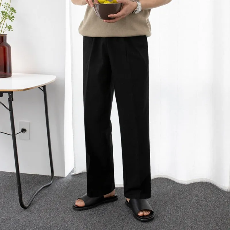 [Korean Style] Drawstring Oversized Linen Pants