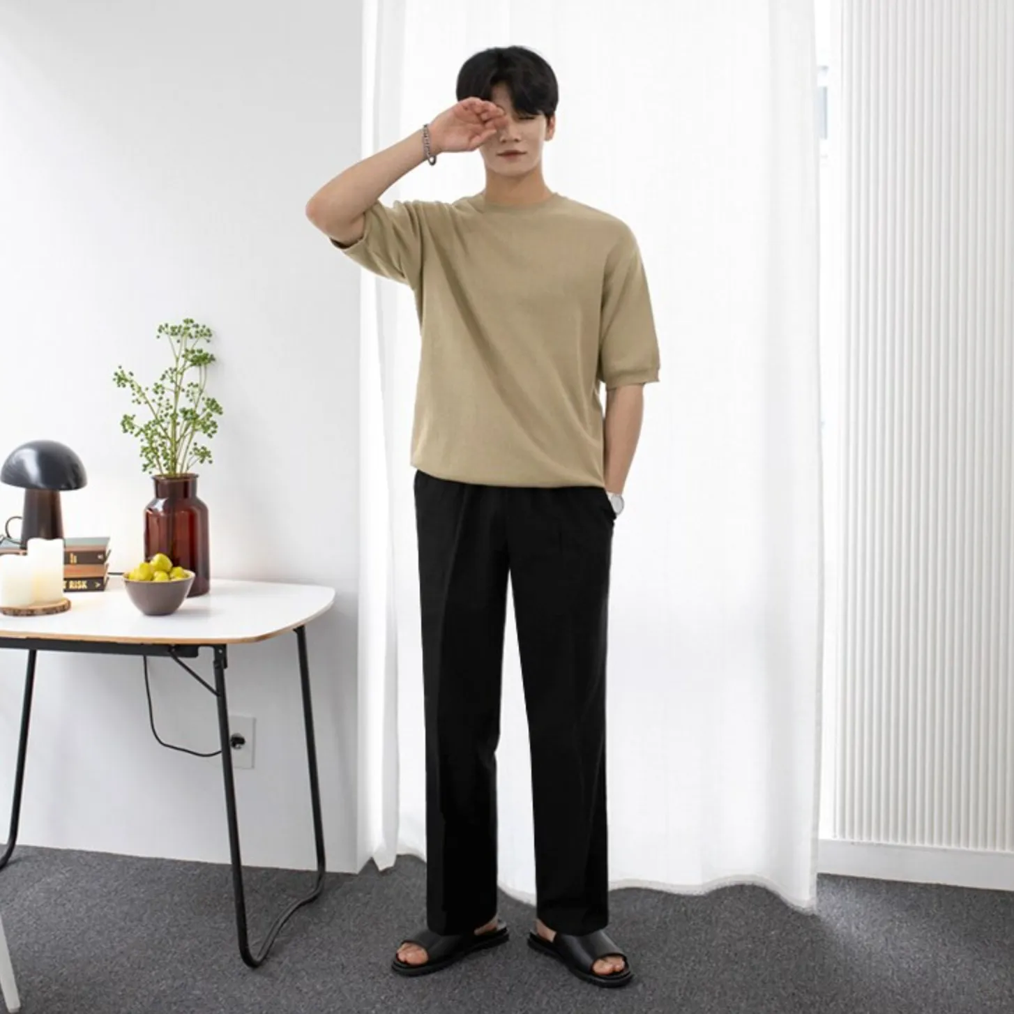 [Korean Style] Drawstring Oversized Linen Pants
