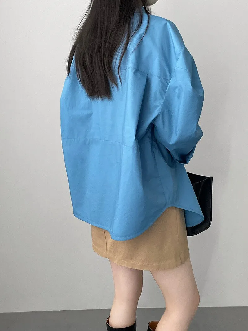 [Korean Style] Irregular Cut Loose Fit Voluminous Sleeve Shirts
