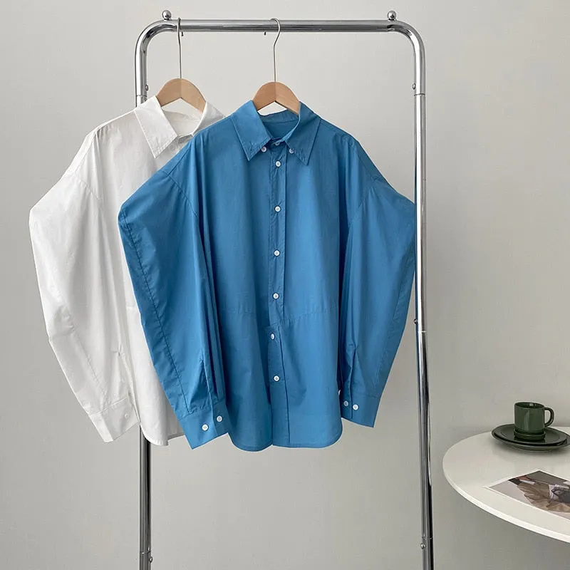 [Korean Style] Irregular Cut Loose Fit Voluminous Sleeve Shirts