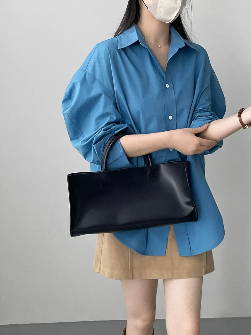[Korean Style] Irregular Cut Loose Fit Voluminous Sleeve Shirts
