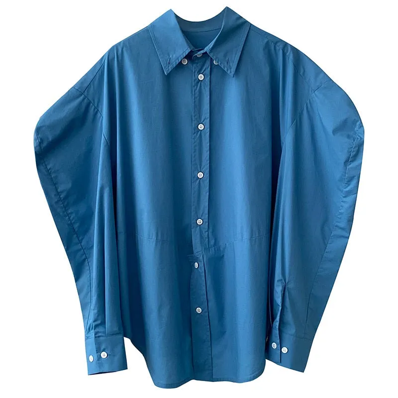 [Korean Style] Irregular Cut Loose Fit Voluminous Sleeve Shirts