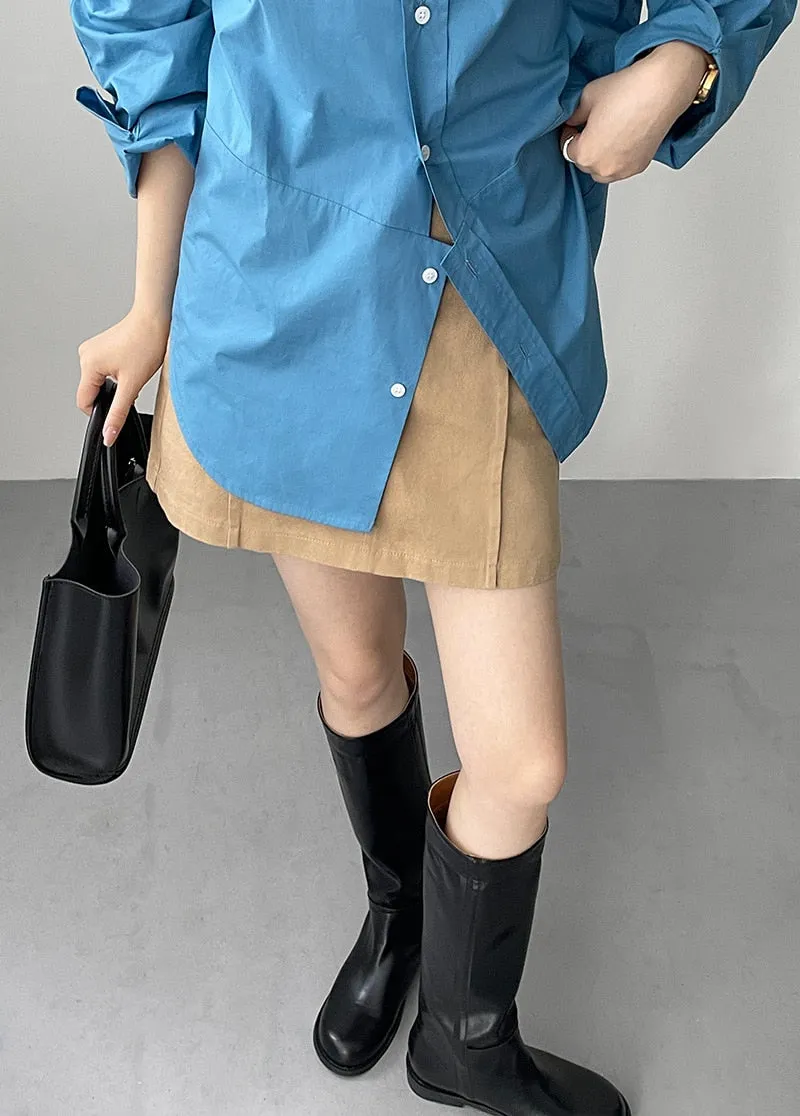 [Korean Style] Irregular Cut Loose Fit Voluminous Sleeve Shirts