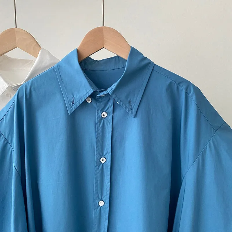 [Korean Style] Irregular Cut Loose Fit Voluminous Sleeve Shirts