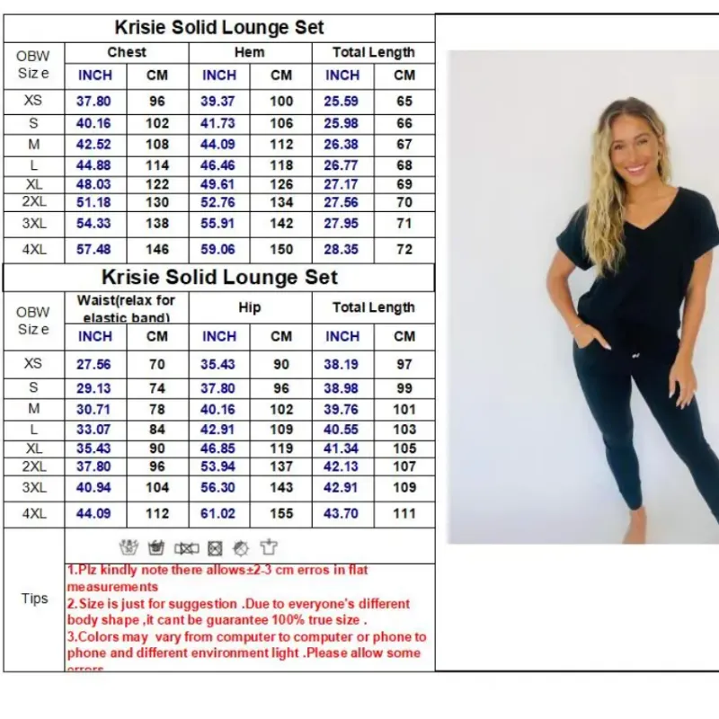 Krisie Black V Neckline Creamy Soft Lounge Set