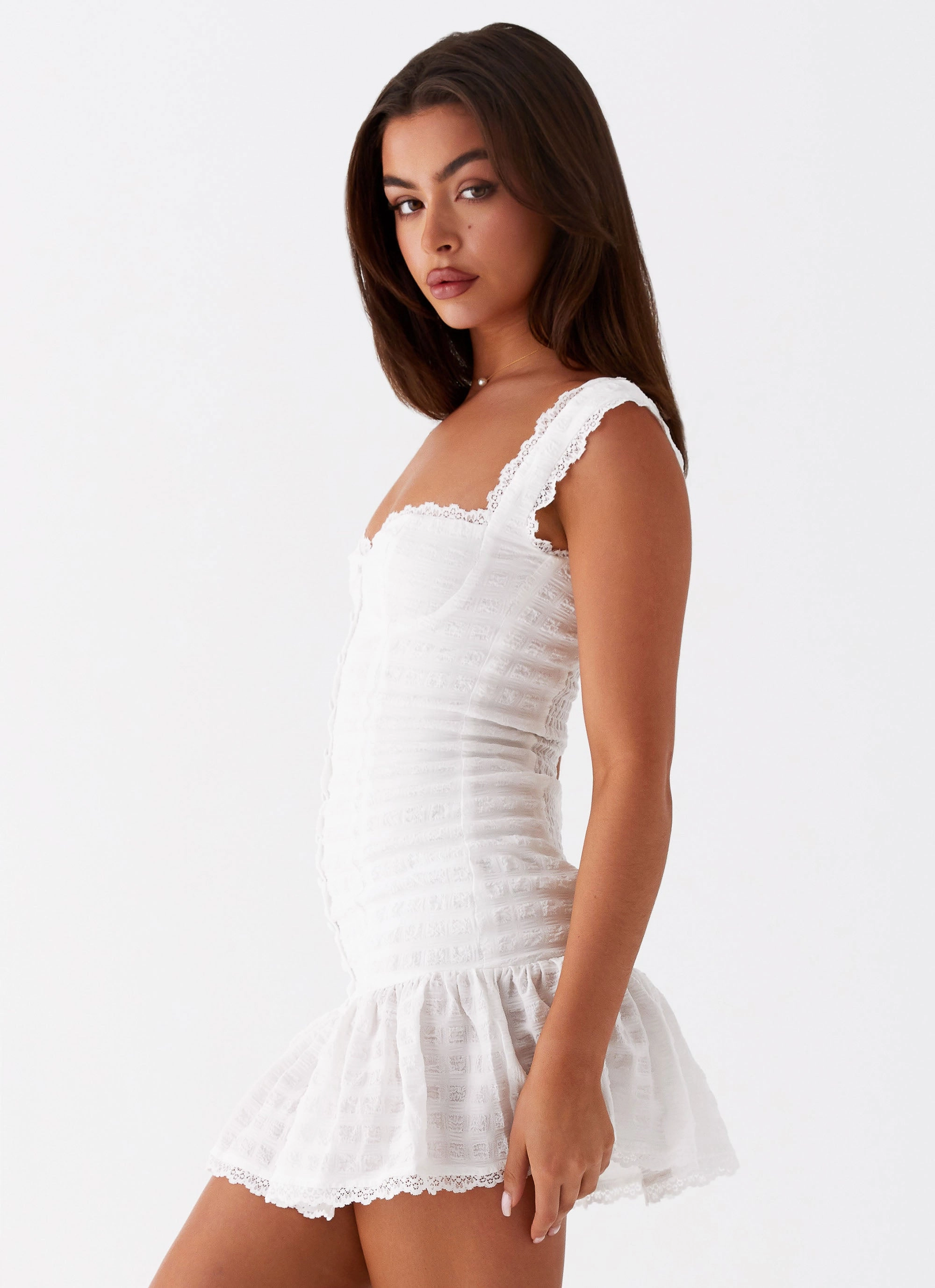 raw hem Kristina Mini Dress - White