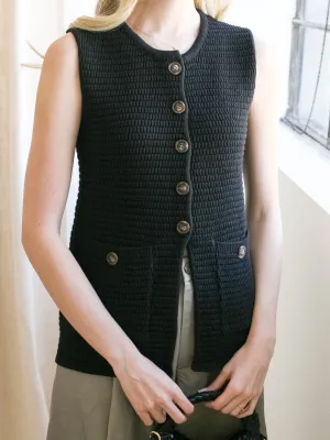 Kylie Knit Vest - Black BambooBlend