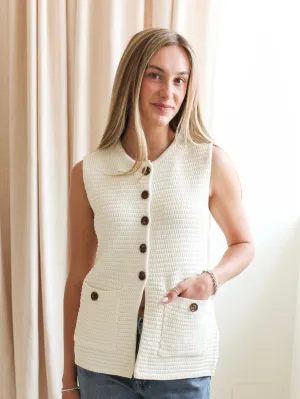 Kylie Knit Vest - Ivory Relaxed Tank