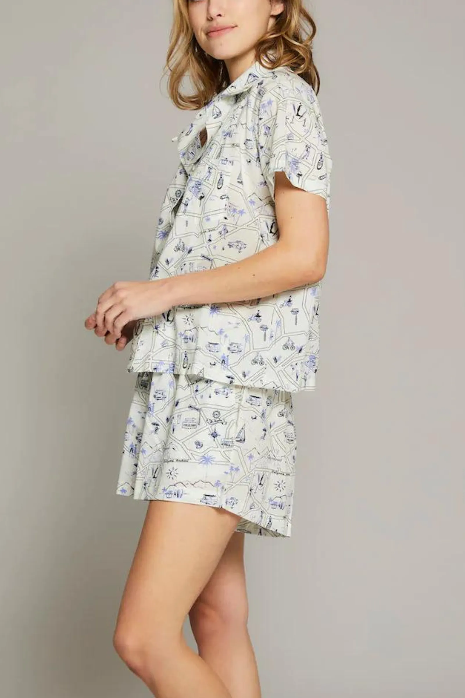 LA Apoline Short Sleeve Short PJ Set