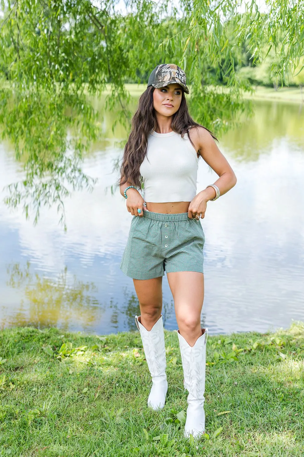 LA Basic Crop - Cream Abrasion Resistant Fabric
